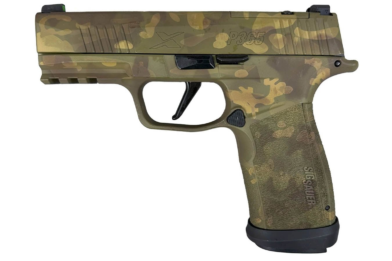 Sig Sauer P365-XMACRO TACOPS 9mm Optic Ready Pistol with Green Multi Camo Finish and Four Magazines