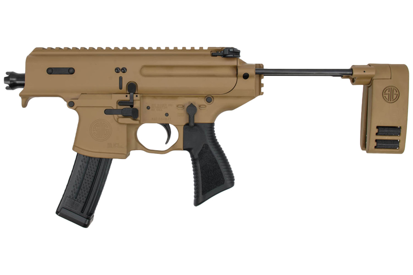 Sig Sauer MPX Copperhead 9mm Flat Dark Earth Pistol with Pivoting Contour Brace