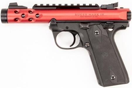 RUGER MARK IV 22/45 22LR 4.4` BULL BARREL RED ANODIZED DAVIDSONS EXCLUSIVE