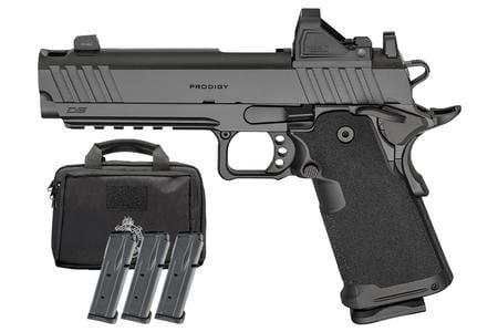 Springfield 1911 DS Prodigy Comp 9mm Pistol with Viridian RFX-11 Green Dot, 4 Mags and Pistol Bag