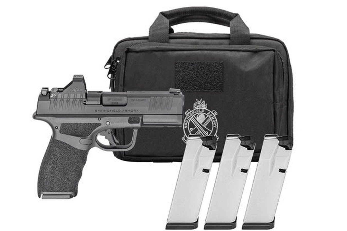 Springfield Hellcat Pro OSP 9mm Optic Ready Pistol with Viridian RFX-11 Green Dot, Four Mags and Pistol Bag