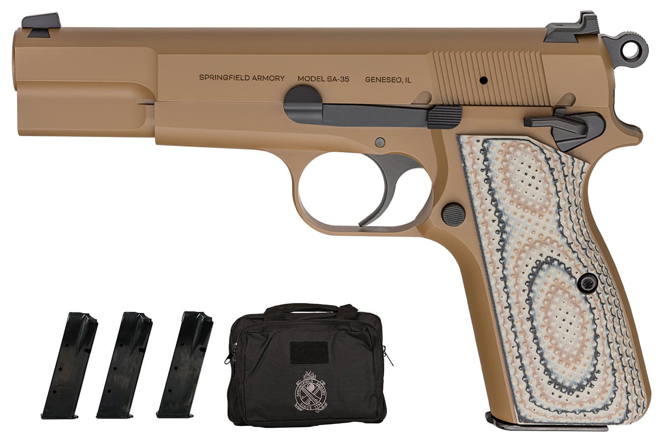 Springfield SA-35 9mm Coyote Brown Gear-Up Package with Four Magazines and Range Bag