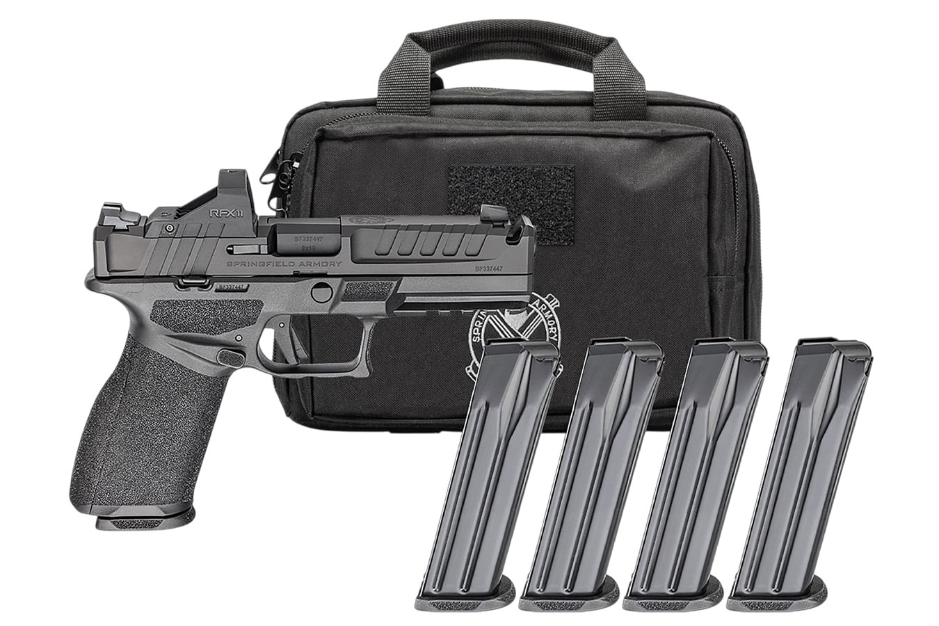 Springfield Echelon 4.5F Comp 9mm Gear Pac with Viridian RFX-11 Green Dot, Four Mags and Pistol Bag