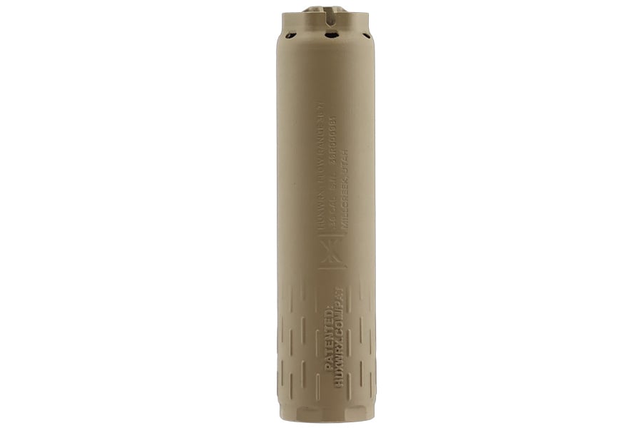 Huxwrx Flow Range 36 Ti 1.60 Inch FDE Titanium Suppressor with Flow Through Technology