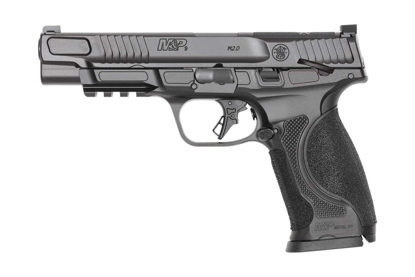 Smith & Wesson M&P9 M2.0 Metal HD 9mm Full Size Optic Ready Pistol with 5 Inch Barrel and Manual Thumb Safety