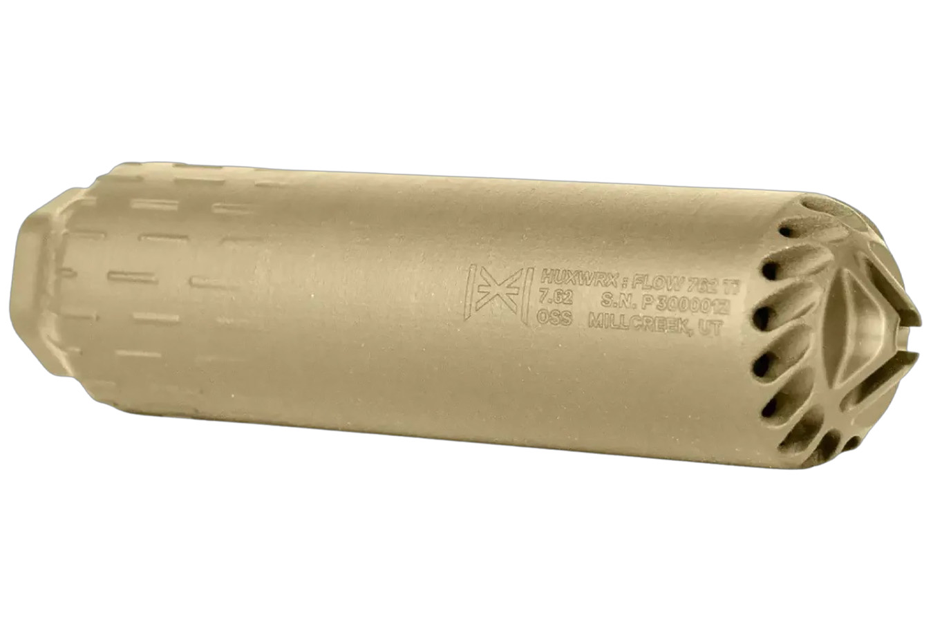 Huxwrx Flow 762 TI 30 Caliber FDE Titanium Muzzle Brake