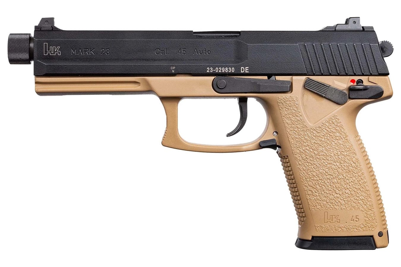 HK Mark 23 45 ACP Pistol with FDE Frame and Black Slide