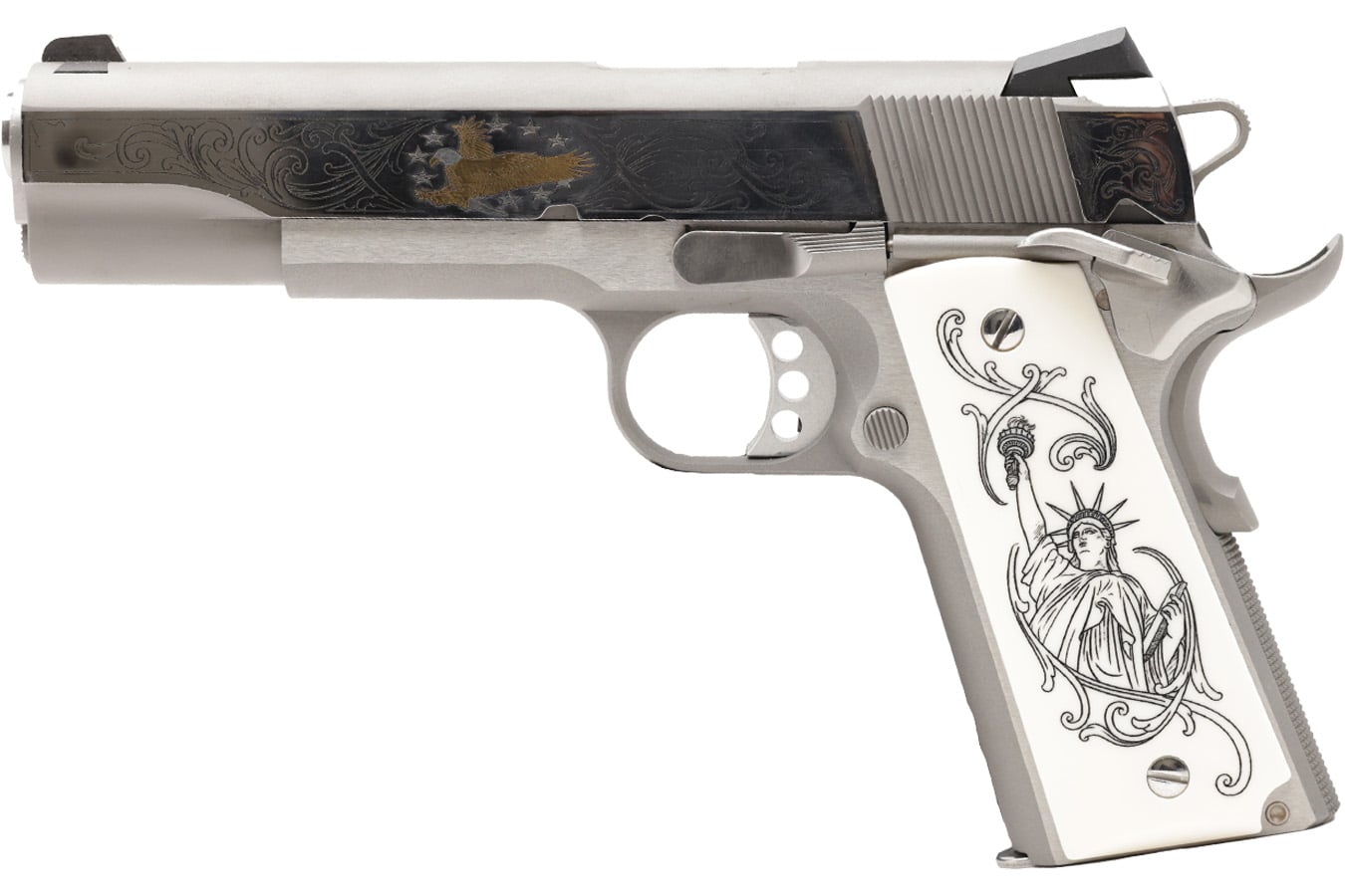 Springfield 1911 Garrison Stainless 45 ACP Patriot Engraved Pistol