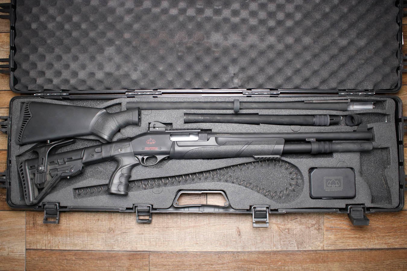 Black Aces Tactical Pro Series X 12GA Police Trade-In Shotgun with Case, Extra Barrel, Extra Stock