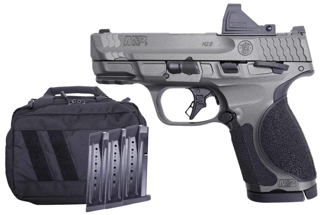 Smith & Wesson M&P9 M2.0 Metal Compact 9mm Optic Ready Bundle with RFX-11 Green Dot, Five Mags and Savior Bag