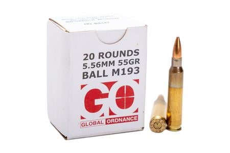 GLOBAL ORDNANCE 5.56X45MM M193 55GR FMJ BRASS