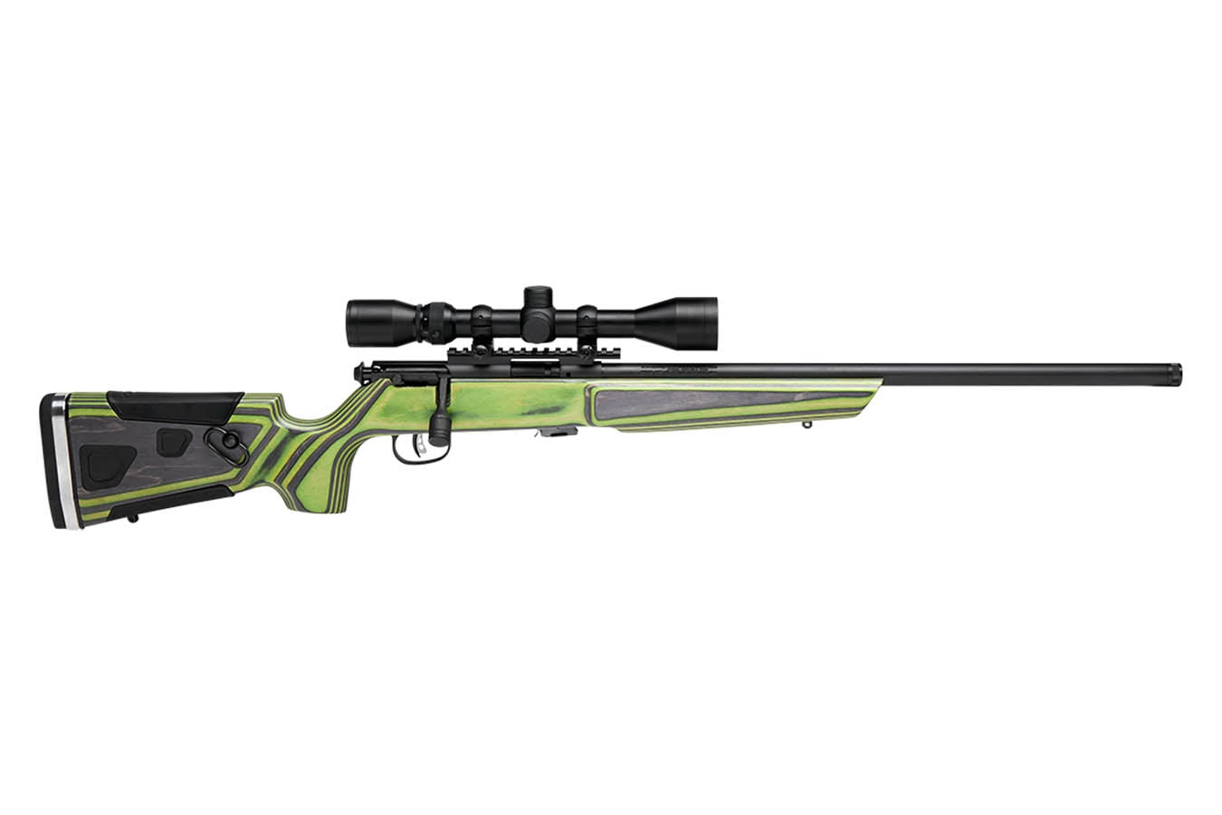Savage Mark II BVXP 22LR Bolt-Action Rifle with Green Laminate Stock and 3-9x40mm Scope