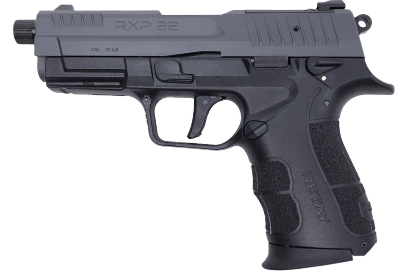 Retay RXP22 22LR Rimfire Pistol with Black Frame/Gray Slide and Threaded Barrel