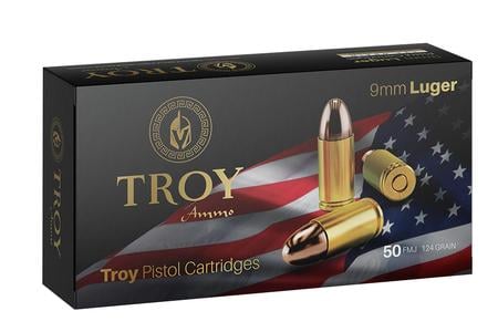 Troy Ammunition 9mm 124gr FMJ 50/Box exclusive deals