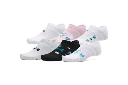 UA ESSENTIAL 6PK NO SHOW SOCKS