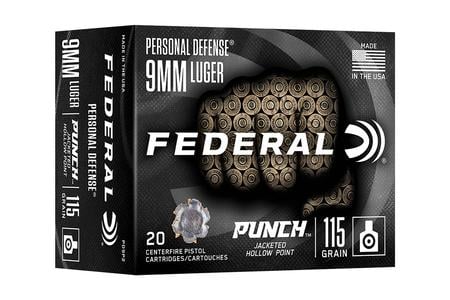 Federal 9mm 115 gr JHP Punch 20/Box