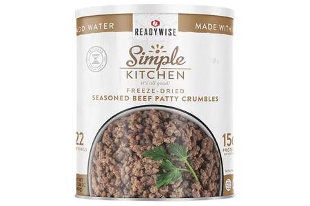 SIMPLE KITCHEN FD BEEF PATTY CRUMBLES 22 SERVING CANS