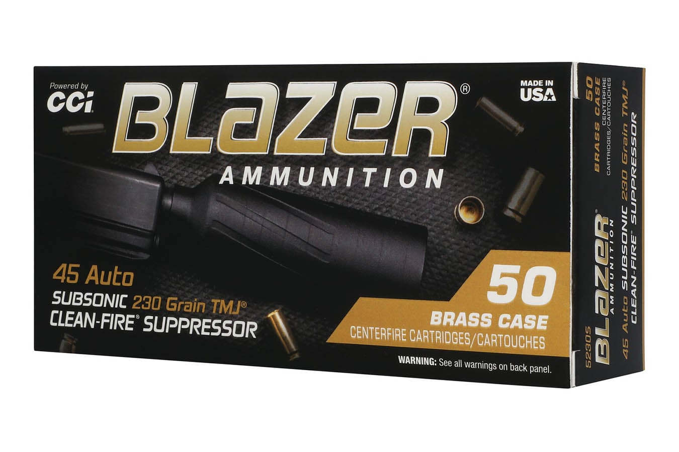 CCI 45 ACP 230gr TMJ Clean-Fire Subsonic Suppressor 50/Box