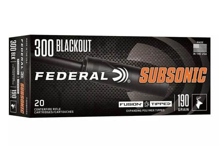 Federal 300 Blackout 190gr Fusion Tipped Subsonic 20/Box