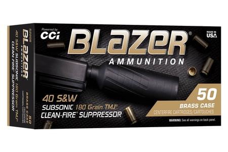 CCI 40SW 180gr TMJ Clean-Fire Subsonic Suppressor 50/Box