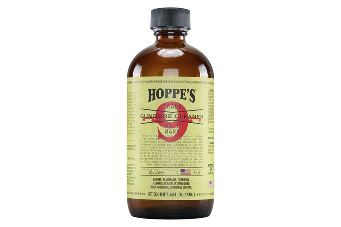 Hoppes No. 9 Gun Bore Cleaner Glass Bottle
