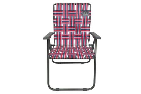 RETRO CAMP CHAIR WEBBED - RED /BLUE