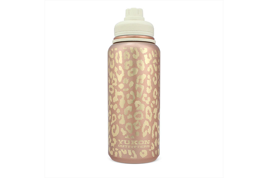 Yukon Outfitters 32Oz Surge Water Bottle Gold Leopard