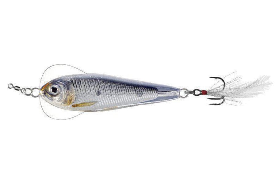 Live Target Flutter Shad Spoon Albino White