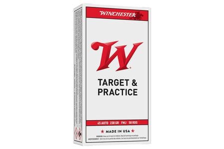 WINCHESTER AMMO 45 Auto 230 gr FMJ Target and Practice 50/Box