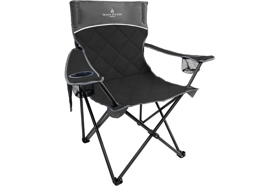 Black Sierra Equipment Padded Quilted Chair Black