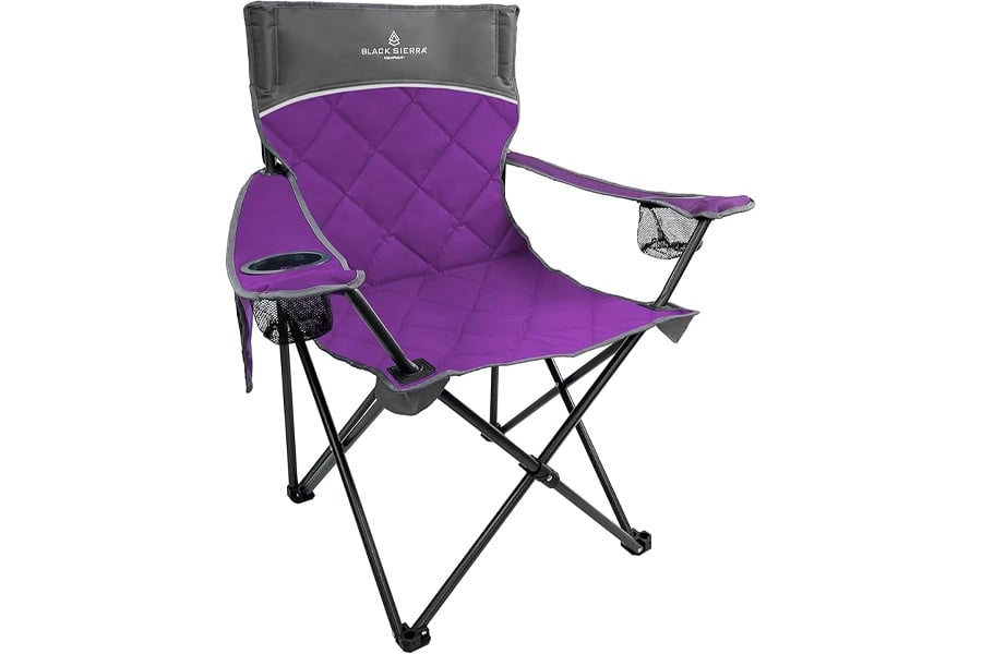 Black Sierra Equipment Padded Quilted Chair Purple
