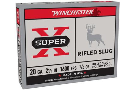 Winchester 20 Gauge 2-3/4 Super-X Shotgun Slugs 5/Box