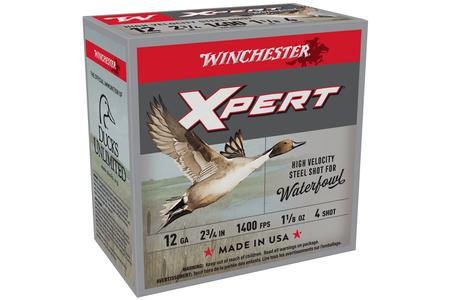 Winchester 12 GA 2 3/4 Inches 1 1/8 oz Xpert High Velocity Steel Shot 4-Shot 25 Rounds per