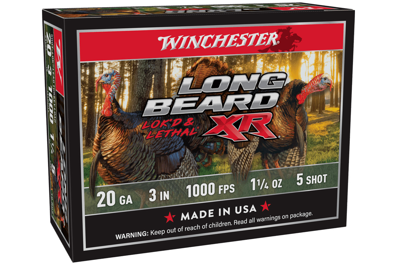 Winchester 20 Gauge 3 in 1-1/4 oz #5 Long Beard XR 10/Box