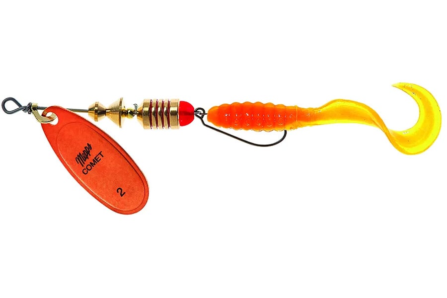 Mepps 1/4 Oz Comet Combo Orange Platinum Orange Chartreuse 