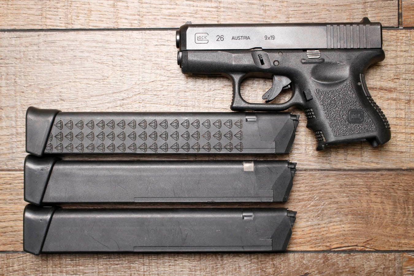Glock 26 Gen3 9mm Police Trade-In Pistol with Three Magazines