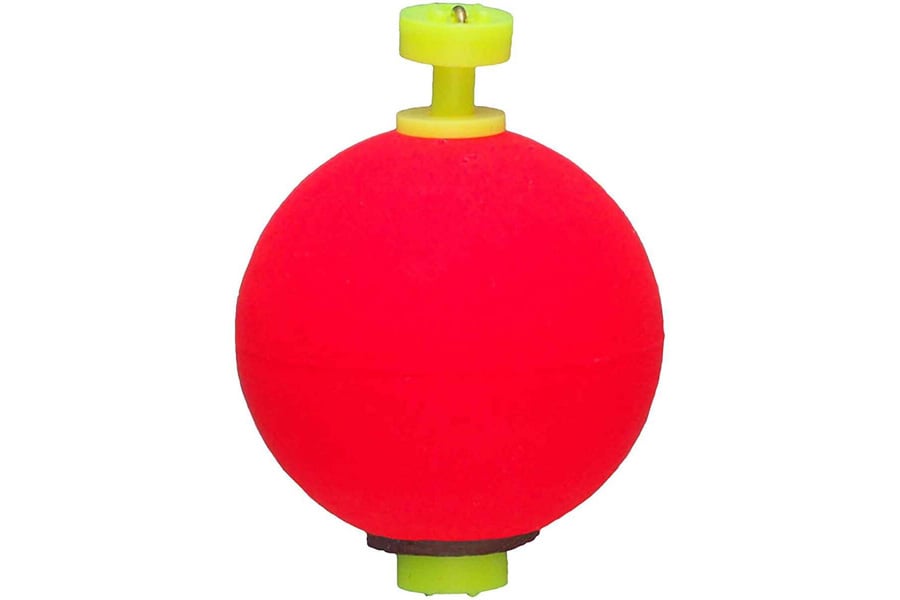 K And E 1 inch Foam Round Weighted Snap on Float Red
