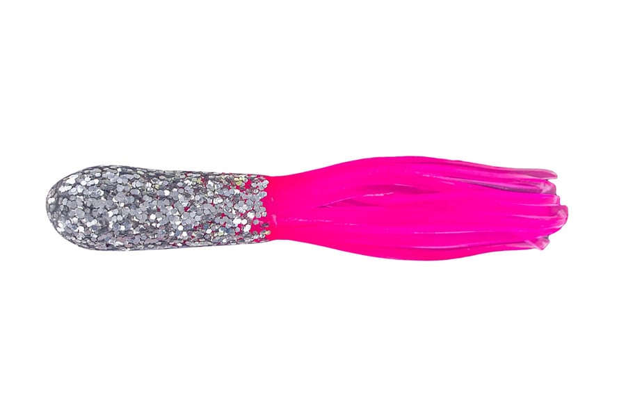 Big Bite Baits 1.5 Inch Crappie Tube Glitterhead Silver Pink 50 Pack