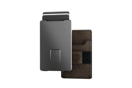 LEATHER WALLET 3.0 GUN METAL BROWN W NANO