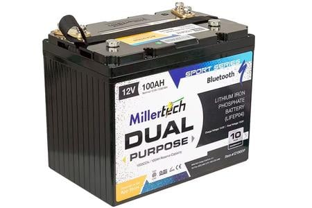 12V 100AH SPORT SERIES LIFEPO4 LITHIUM DUAL PURPOSE BATTERY - BLUETOOTH GROUP 24