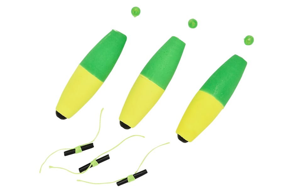 Betts Mr. Crappie Pegeez Floats Cigar 3 Pack Yellow Green
