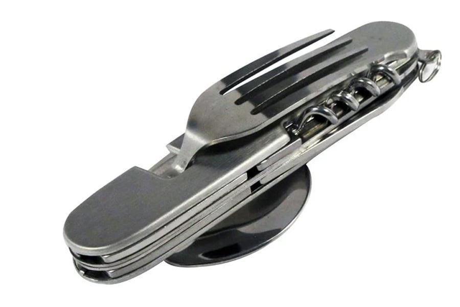 Sona Enterprises 7 In 1 Stainless Steel Multi Function Camping Tool and Nylon Pouch