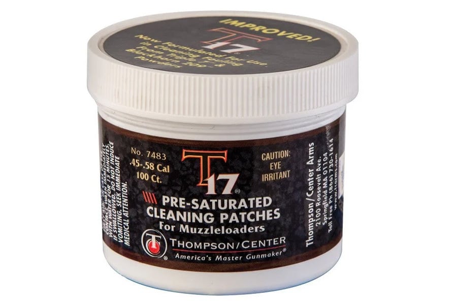 Thompson Center T17 Pre Saturated 2.5 Inch Round Cleaning Patches100 Count