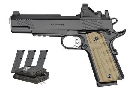 Springfield 1911 Operator AOS 45 ACP Gear Pac with Viridian RFX-11 Green Dot, Four Mags and