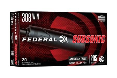 Federal 308 Winchester 205 gr TSP Subsonic 20/Box