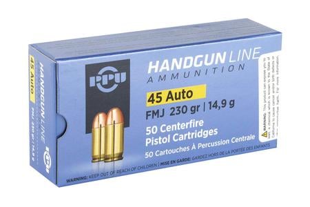 Ppu 45 ACP 230 gr FMJ Handgun 50/Box