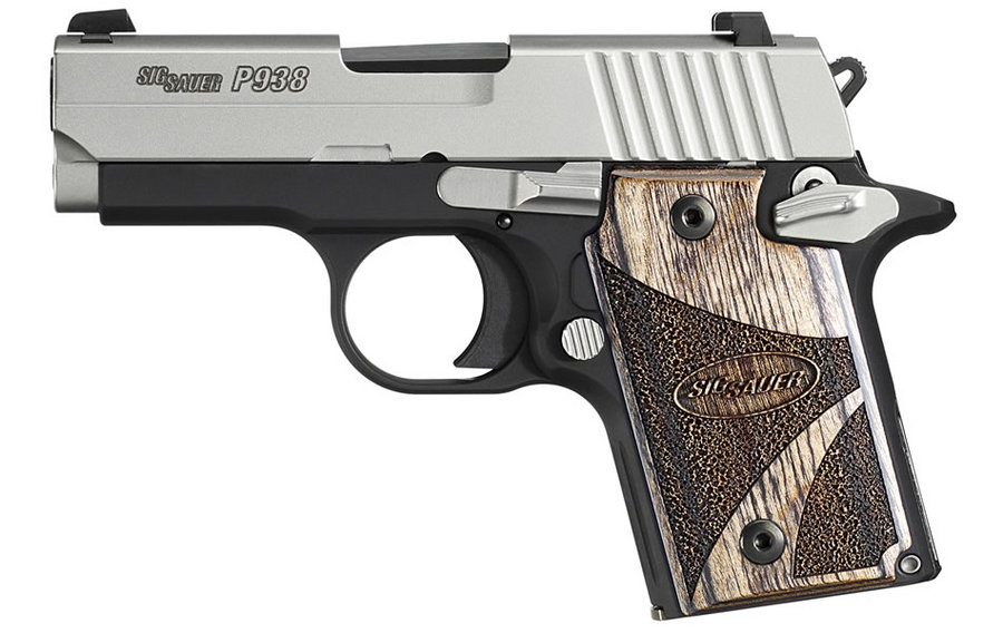 SIG SAUER P938 9MM 2-TONE BLACKWOOD NIGHT SIGHTS