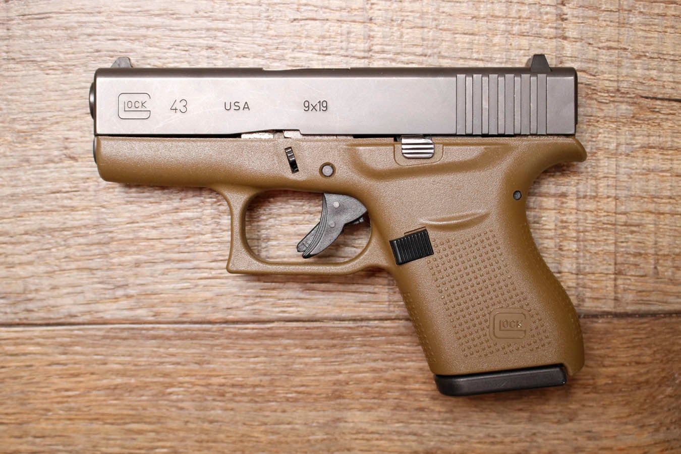 Glock 43 9mm Police Trade-In Pistol with FDE Grip Frame
