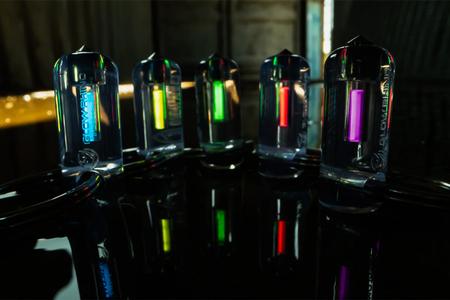 5 PACK OF SPARK MICRO GLOW FOB - GREEN, BLUE, PURPLE, YELLOW, AND RED TRITIUM 