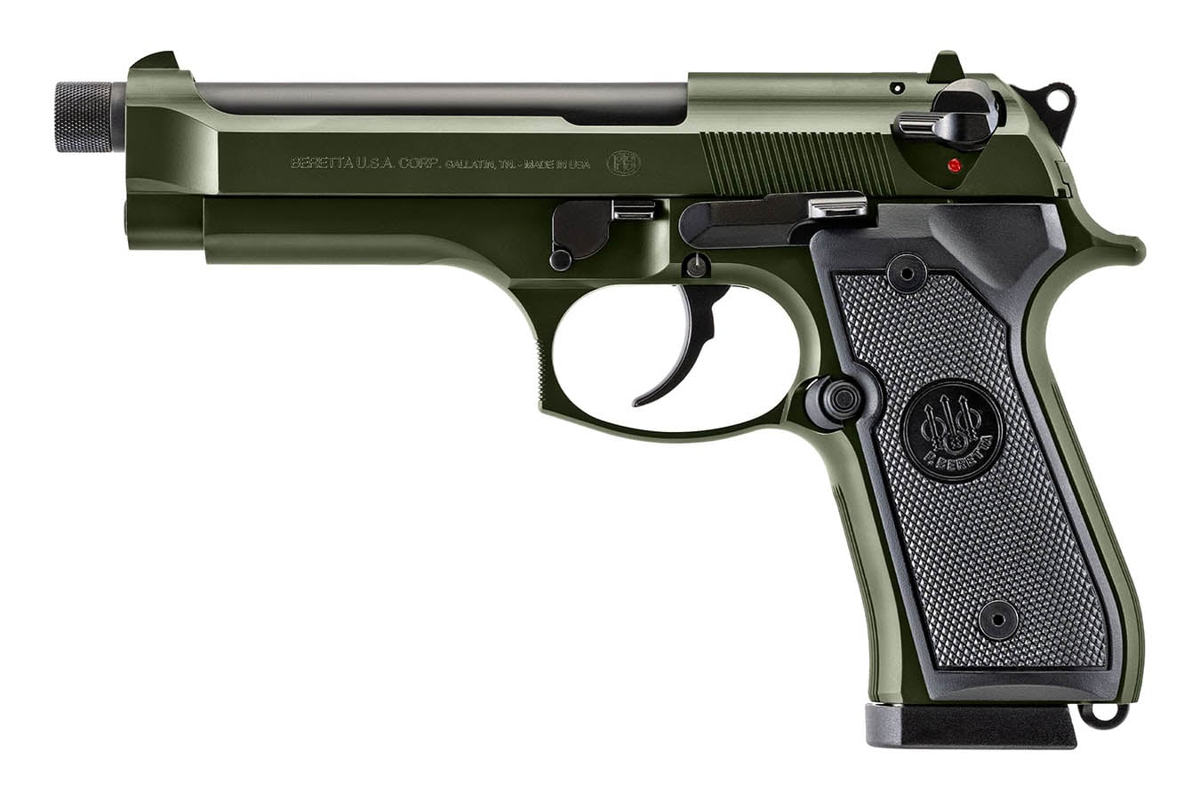 Beretta 92FS 9mm DA/SA Pistol with Threaded Barrel and OD Green Finish